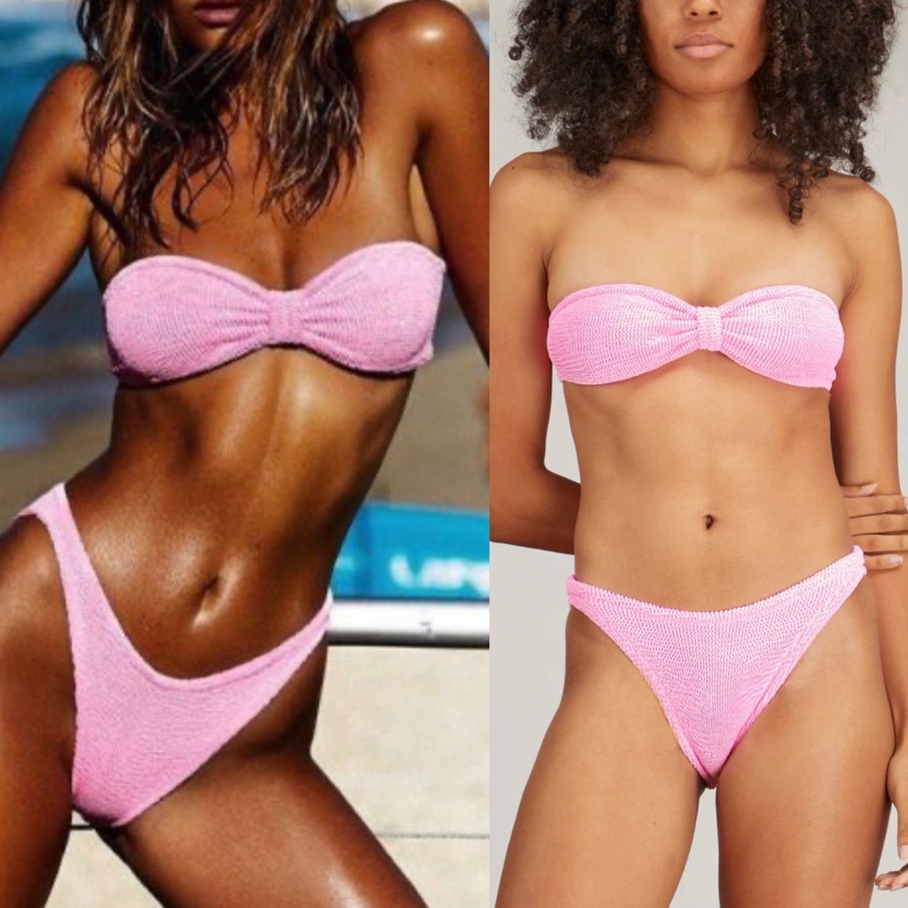 Hunza G Bubblegum Pink crinkle bikini bottom one size